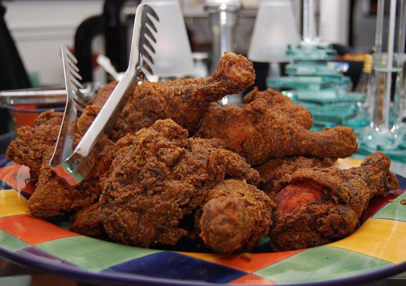 I actually buy Perdue's organic chicken when I cook for charity events. The pieces are smaller and fry up more evenly. BOB YESBEK PHOTO